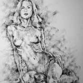 SketchBook Page 36 – Female Sitting Pose Drawing