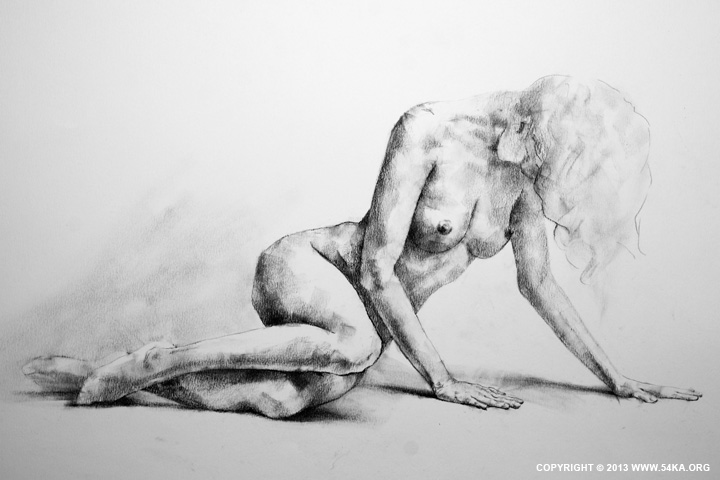 Page 37 01 by 54ka :: SketchBook Page 37 – Lateral Pose Sketch Drawing :: view all figure drawing charcoal art  :: Figure Drawing Female Image charcoal Body Sketch study Pose pencil Human Body