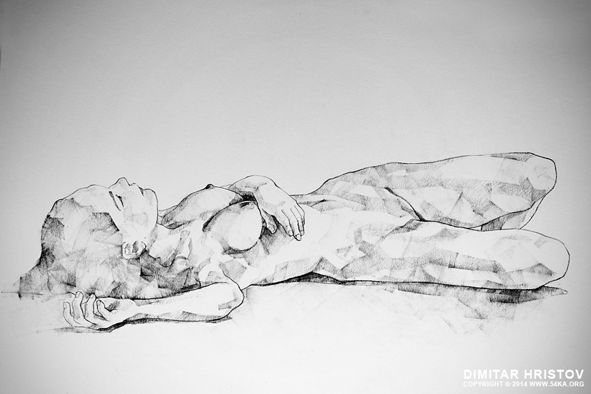 sketchbook page 40 lying girl charcoal drawing 01 by 54ka :: SketchBook Page 40   Lying Girl Charcoal Drawing :: view all figure drawing featured charcoal art  :: Figure Drawing Female Image charcoal Body Sketch study Pose pencil Human Body