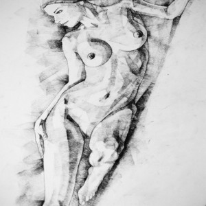 SketchBook Page 51 – Figure Drawing – Fine Art – Woman classical pose
