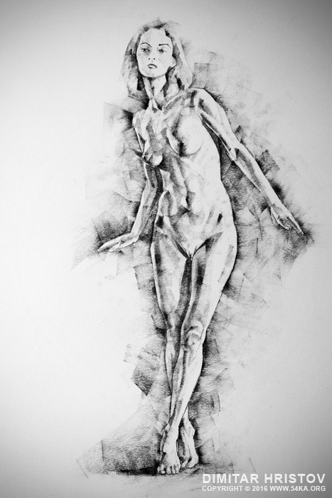 sketchbook page 56 girl stand up pose drawing 01 by 54ka :: SketchBook Page 56 – Girl stand up pose drawing :: view all figure drawing charcoal art  :: Figure Drawing Female Image charcoal Body Sketch study Pose pencil Human Body