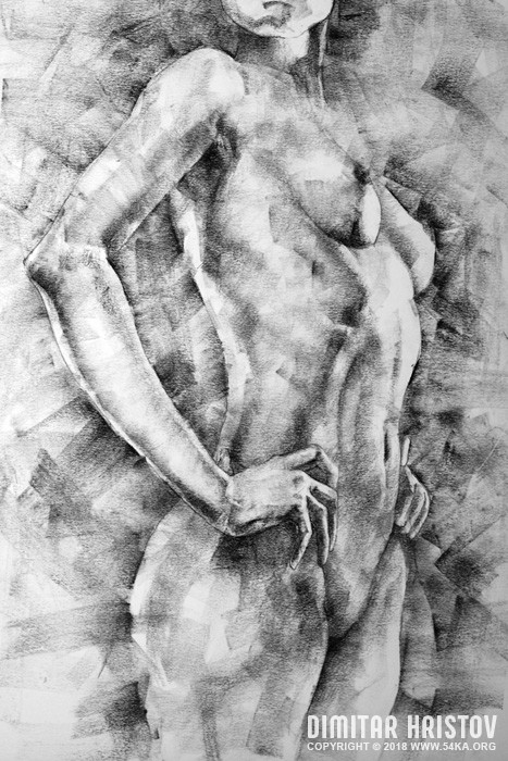 sketchbook page 58 woman with hands on the waist 01 by 54ka :: SketchBook Page 58 – Woman With Hands On The Waist :: view all figure drawing charcoal art  :: Figure Drawing Female Image charcoal Body Sketch study Pose pencil Human Body