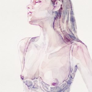 Watercolor Portrait of Young Woman