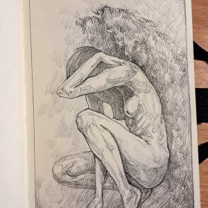 A Girl With Angel Wings – Sketchbook drawing