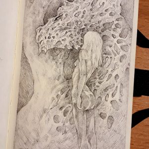 Dragon and girl – Fantasy art – Sketchbook drawing