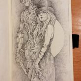 Girl and Robot – Sketchbook drawing