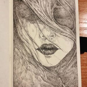 Long-haired girl portrait – Sketchbook drawing