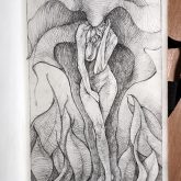 Fantasy woman pose drawing – Sketchbook drawing
